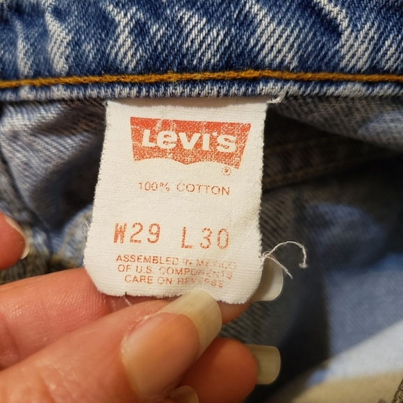 Levi's 505 hand painted size 29×30 ORANGE tab 90s Little e - Picture 11 of 14